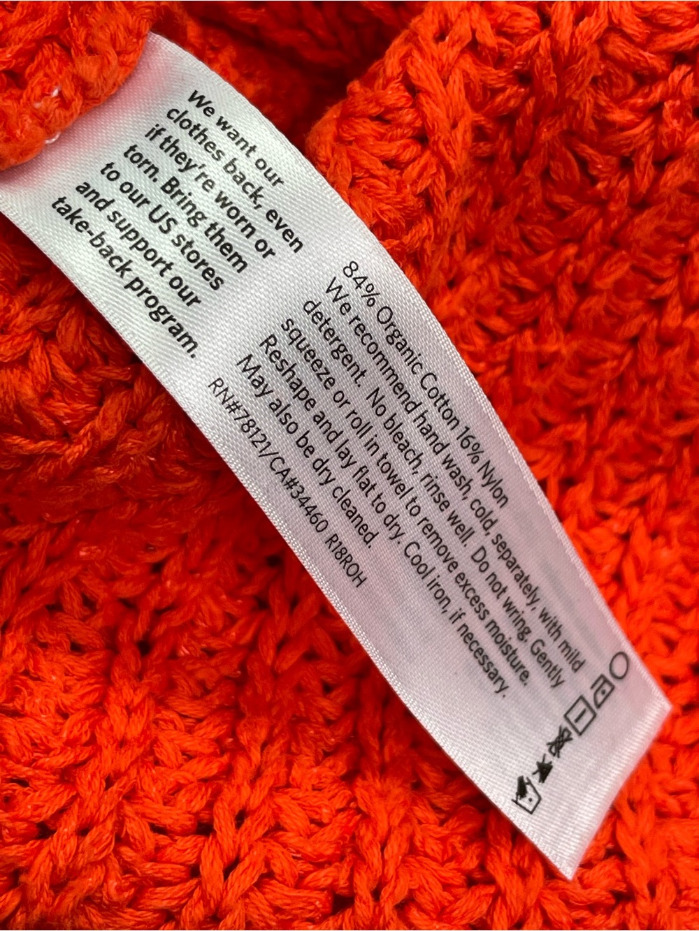 Eileen Fisher Bright Orange Crewneck Knit Sweater - Picture 9 of 10